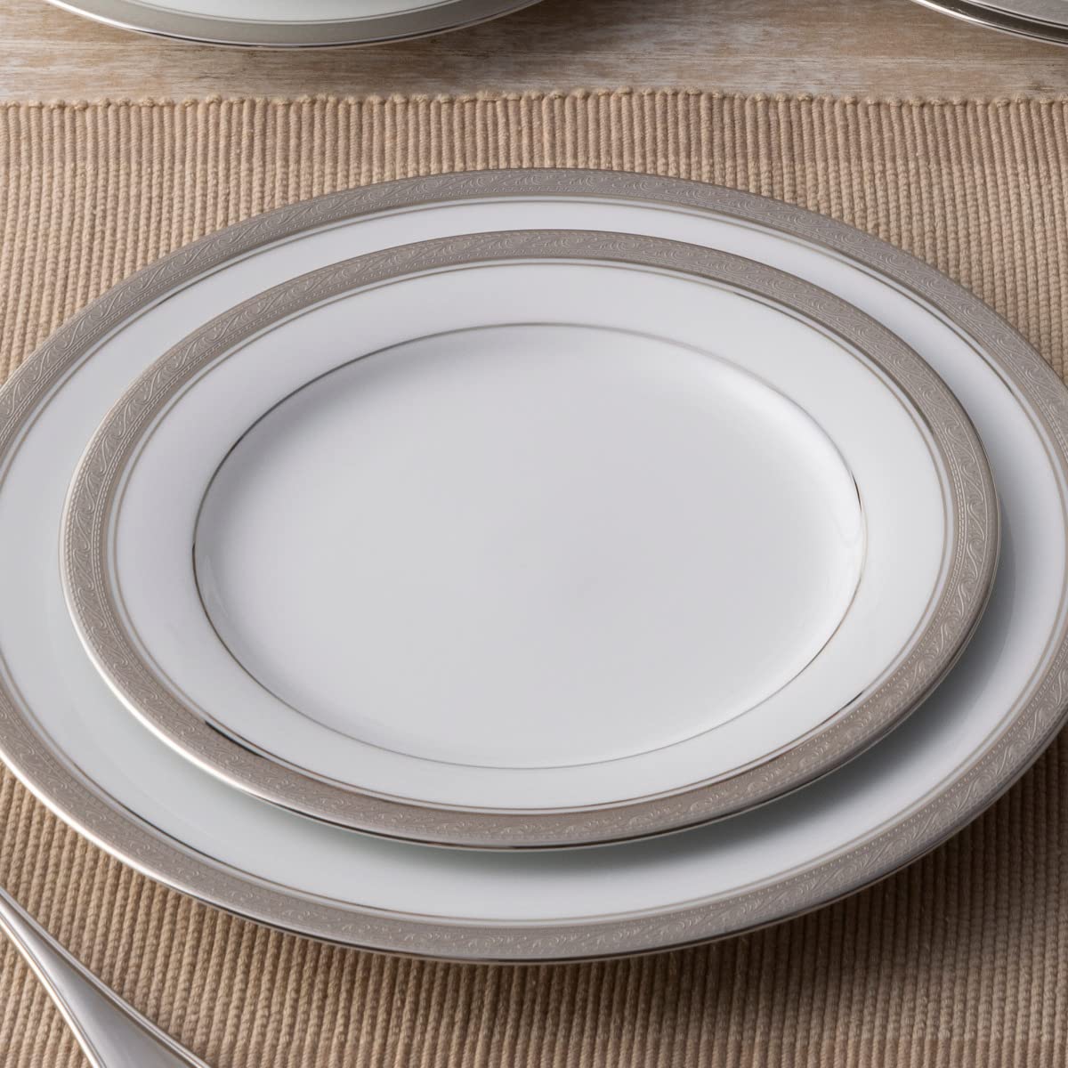 Amazon.co.jp: Noritake クレストウッド プラチナ 12点セット 4インチ